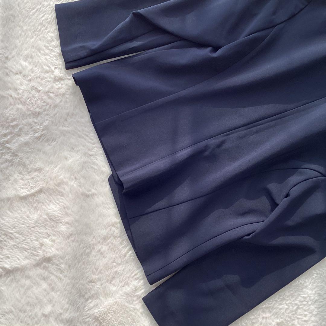 【美品】BEAMS ノーカラー　スリーピース セットアップ　スーツ　ネイビー