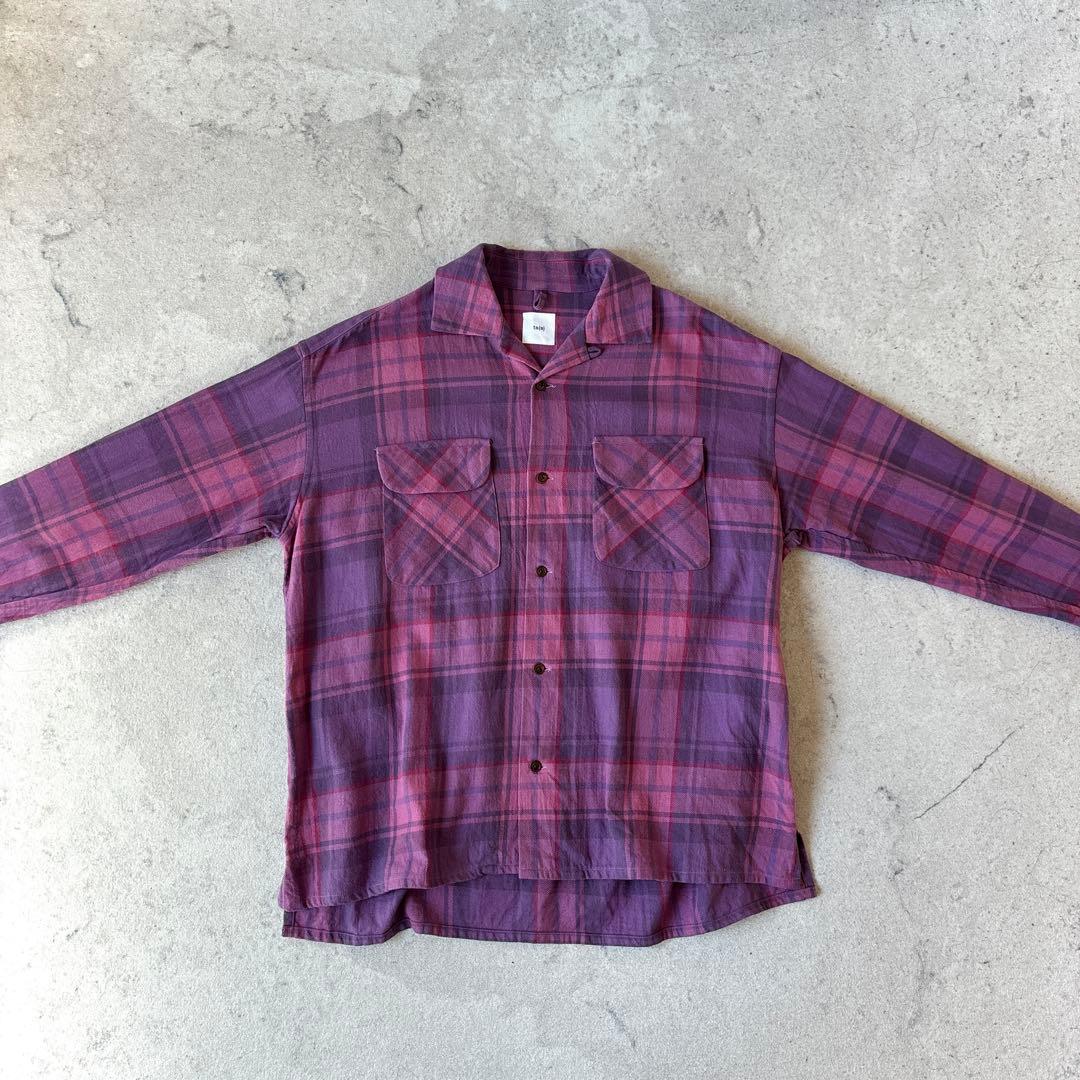 美品 ts(s) 3→L コットン チェック 開襟 ボードシャツ ネペンテス関連