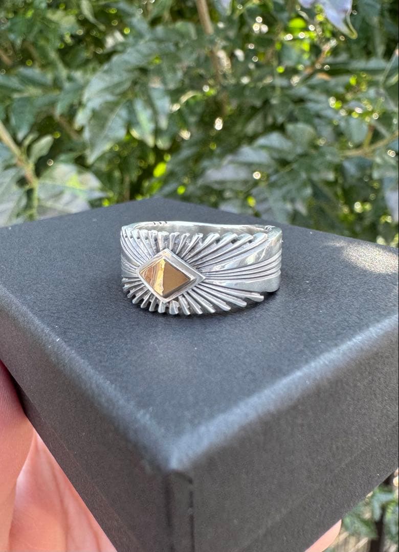 パットべドニー 14K サンバーストリング ナバホ ホピ スターリングシルバー