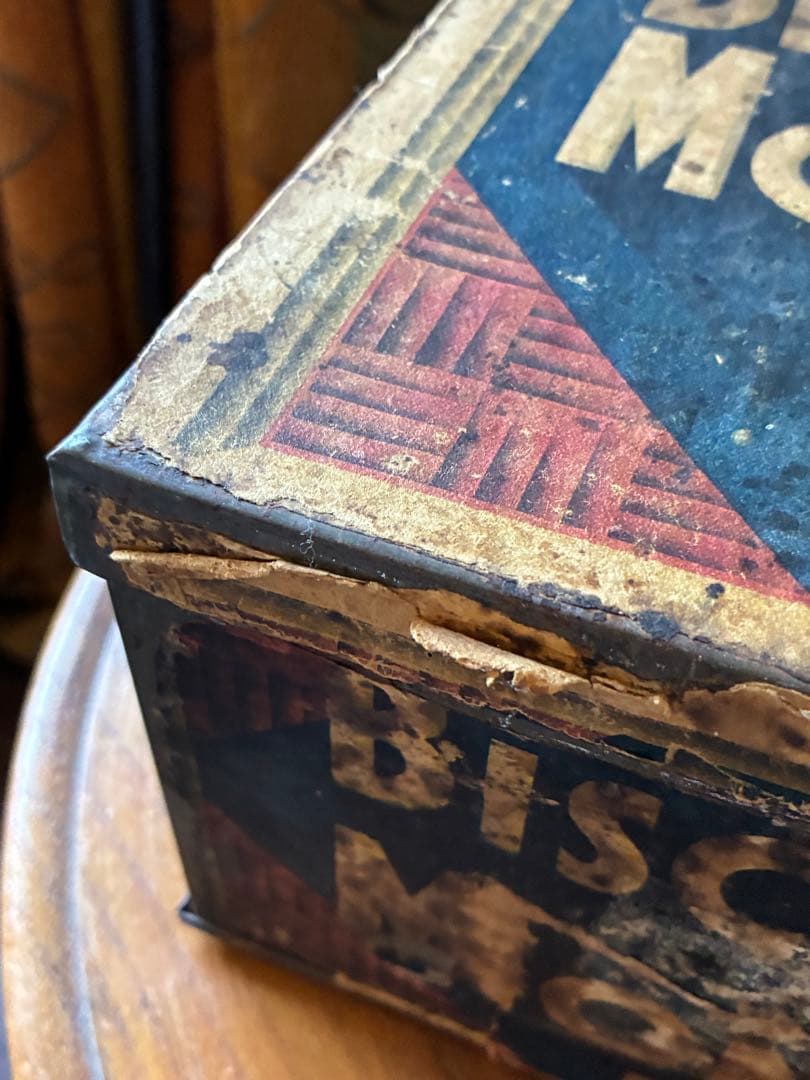 フランス　アンティーク　ビスケット缶　大きな　ティン缶　収納缶　特大　約90年前