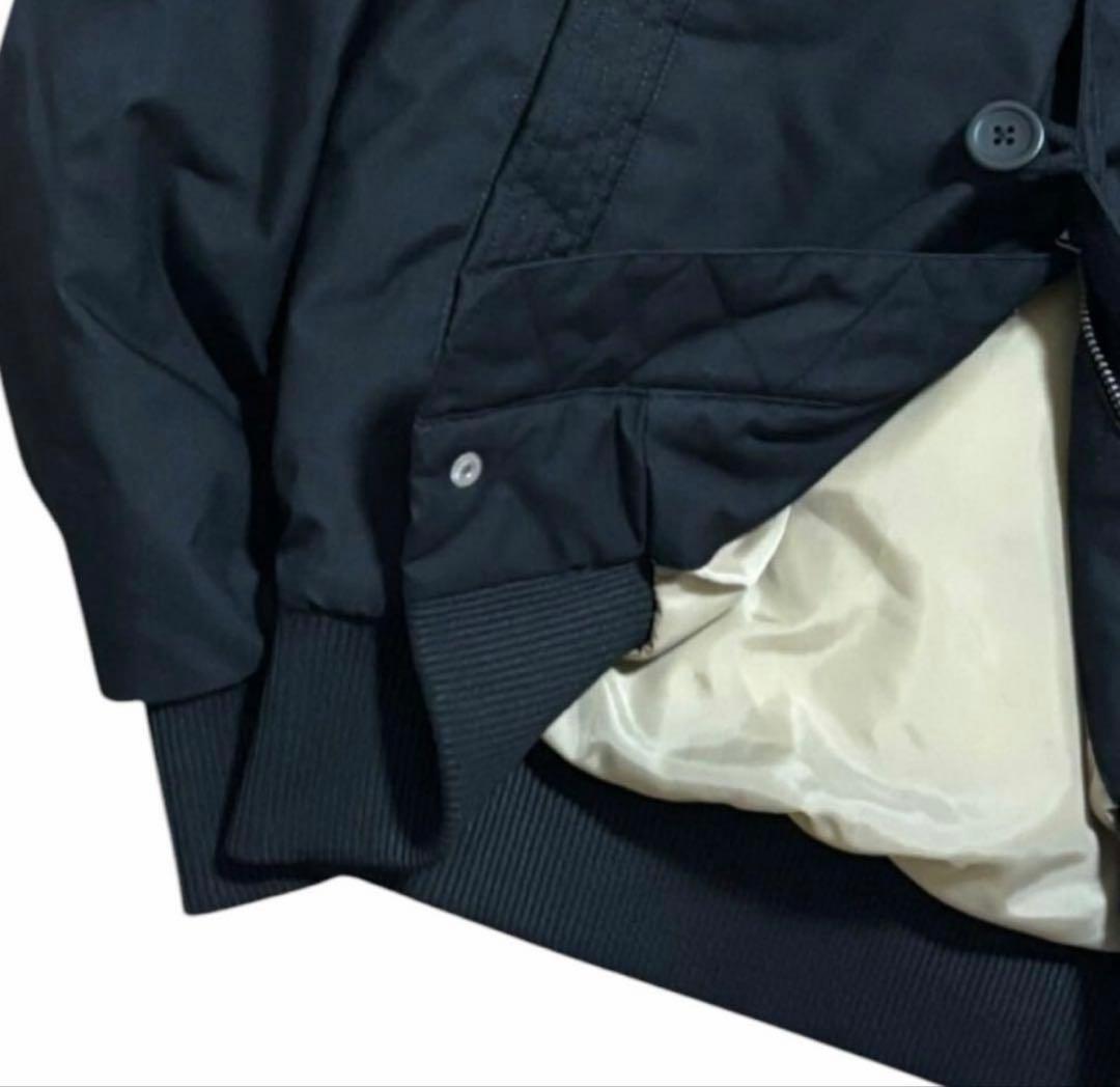 adidas N-2B ボンバージャケット ロゴ 短丈 ファー 黒