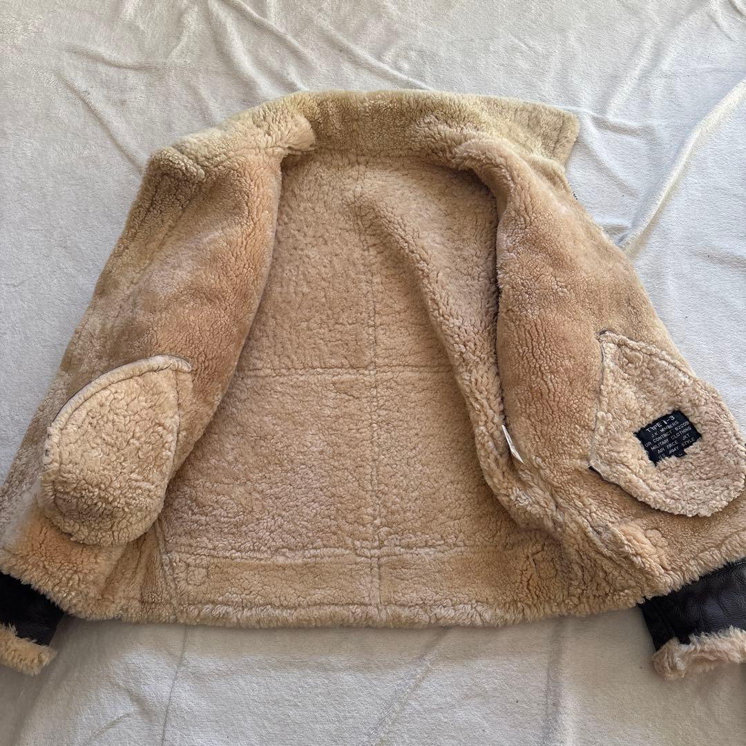 人気✨B-3 リアルムートン フライトジャケット レザージャケット L