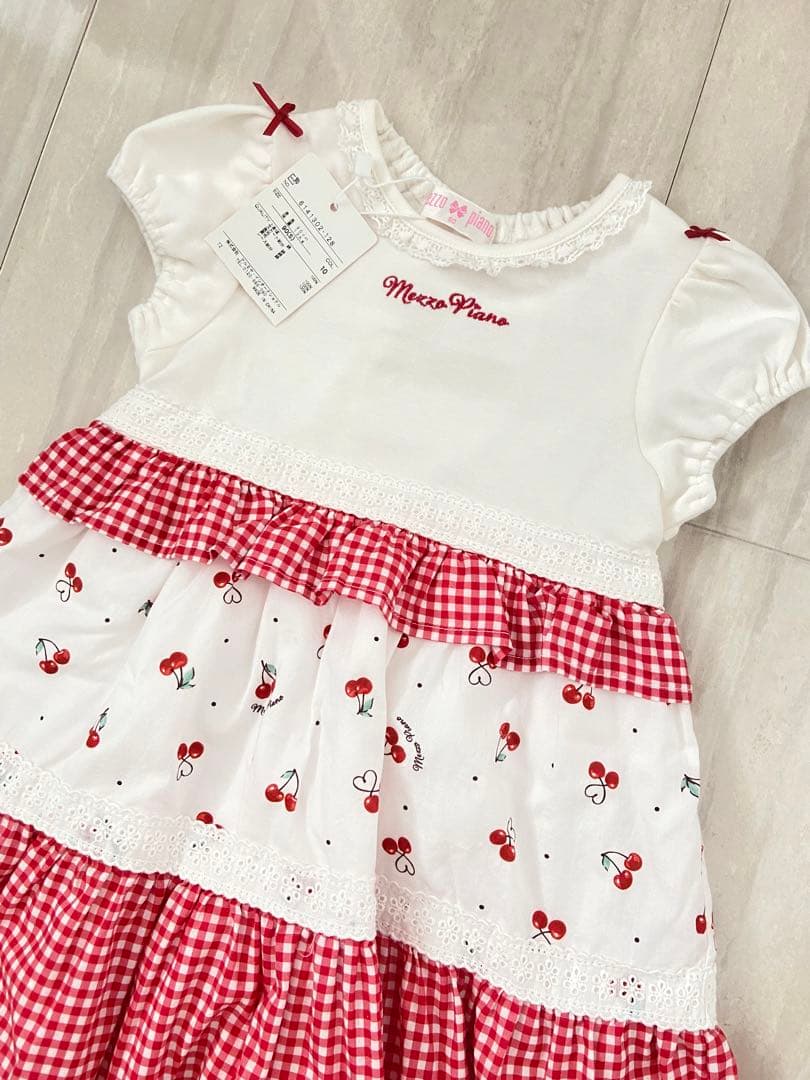 新品未使用　メゾピアノ　ワンピース　90 さくらんぼ
