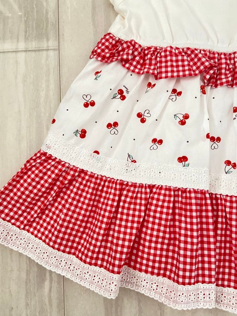 新品未使用　メゾピアノ　ワンピース　90 さくらんぼ