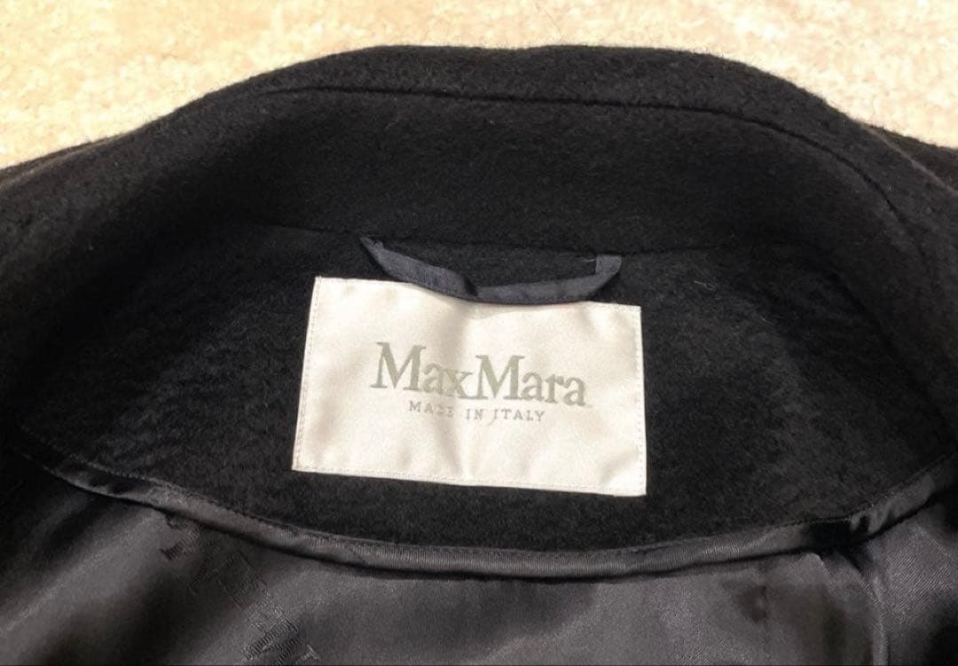 美品 MaxMara マニュエラ ピュアキャメル アイコンコート 34ブラック