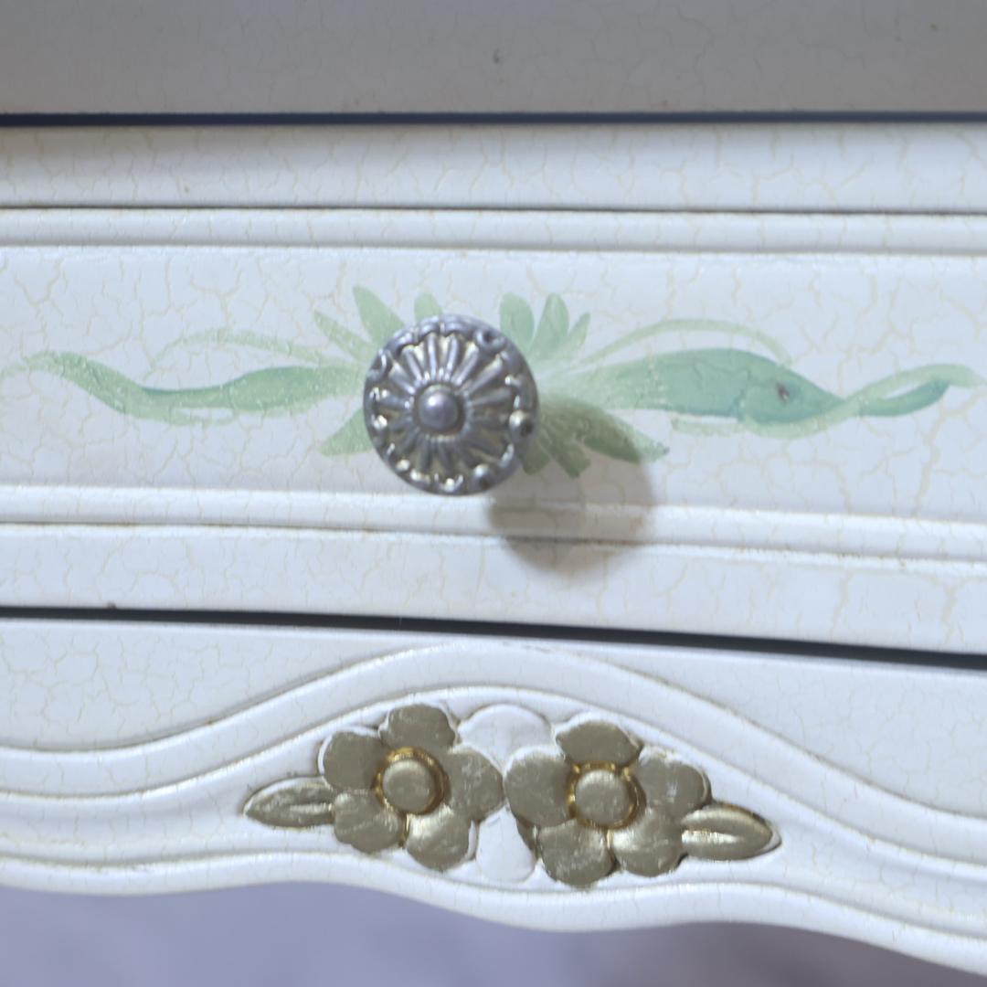 アンティーク調 ドレッサー 鏡台 化粧台 姫系 三面鏡 猫脚 エレガント 机