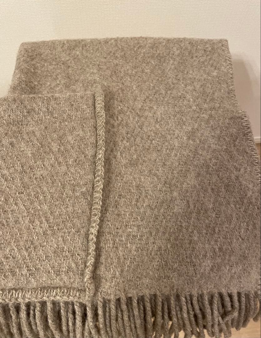 ラプアンカンクリ　UNI ベージュ　ポケットショール　美品