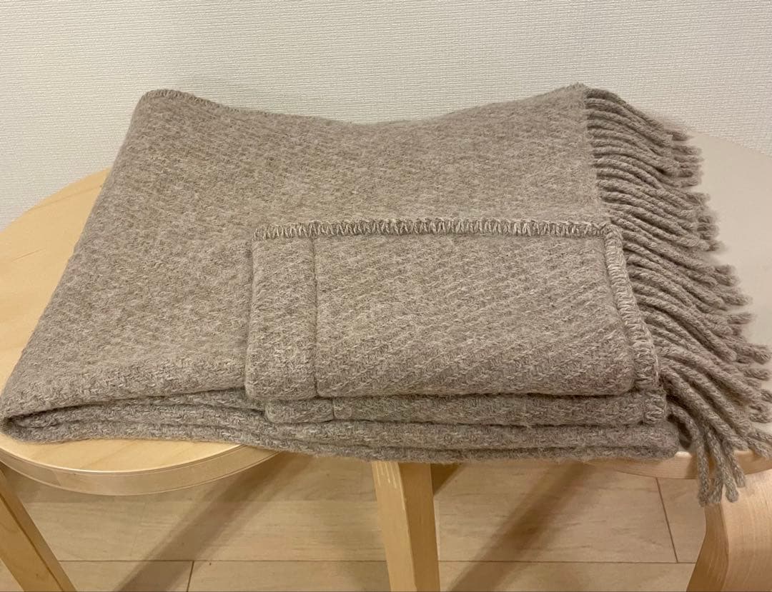 ラプアンカンクリ　UNI ベージュ　ポケットショール　美品