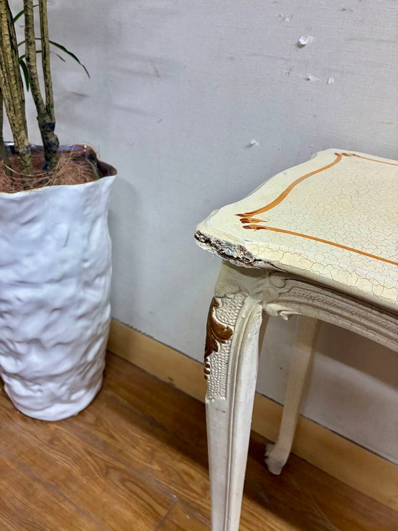 ハルボン☆管403☆イタリア製☆ロココ調☆姫系☆ヒビ加工☆ネストテーブル