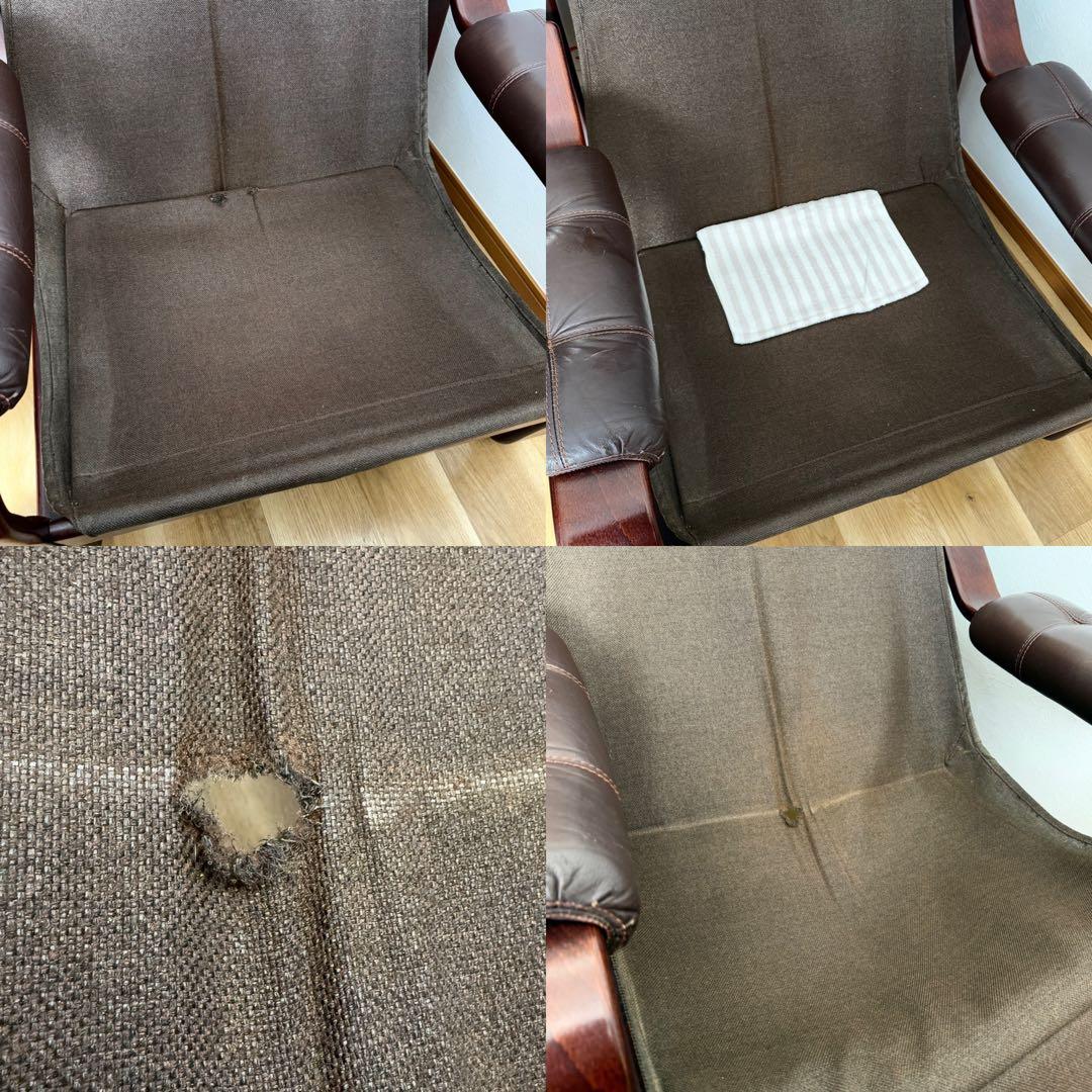 1人掛けソファ 1970s MID CENTURY LEATHER WOOD ARM CHAIR