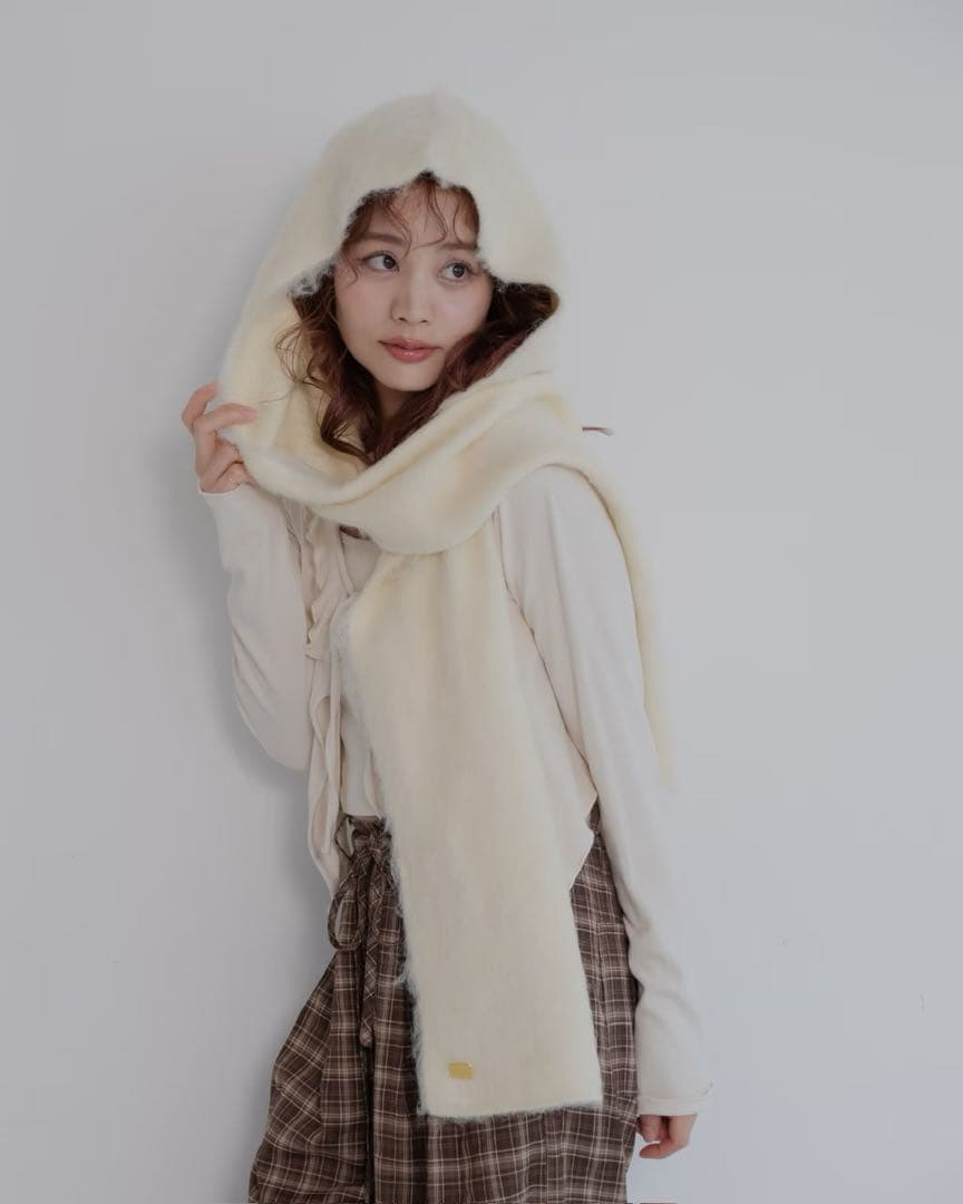 jumelle モンスターコート モヘアフードマフラー 2点セット