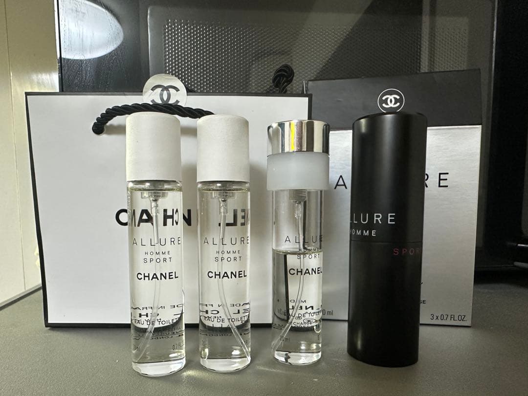 CHANEL スポーツ トラベルスプレー 20ml×3本 ケース付き