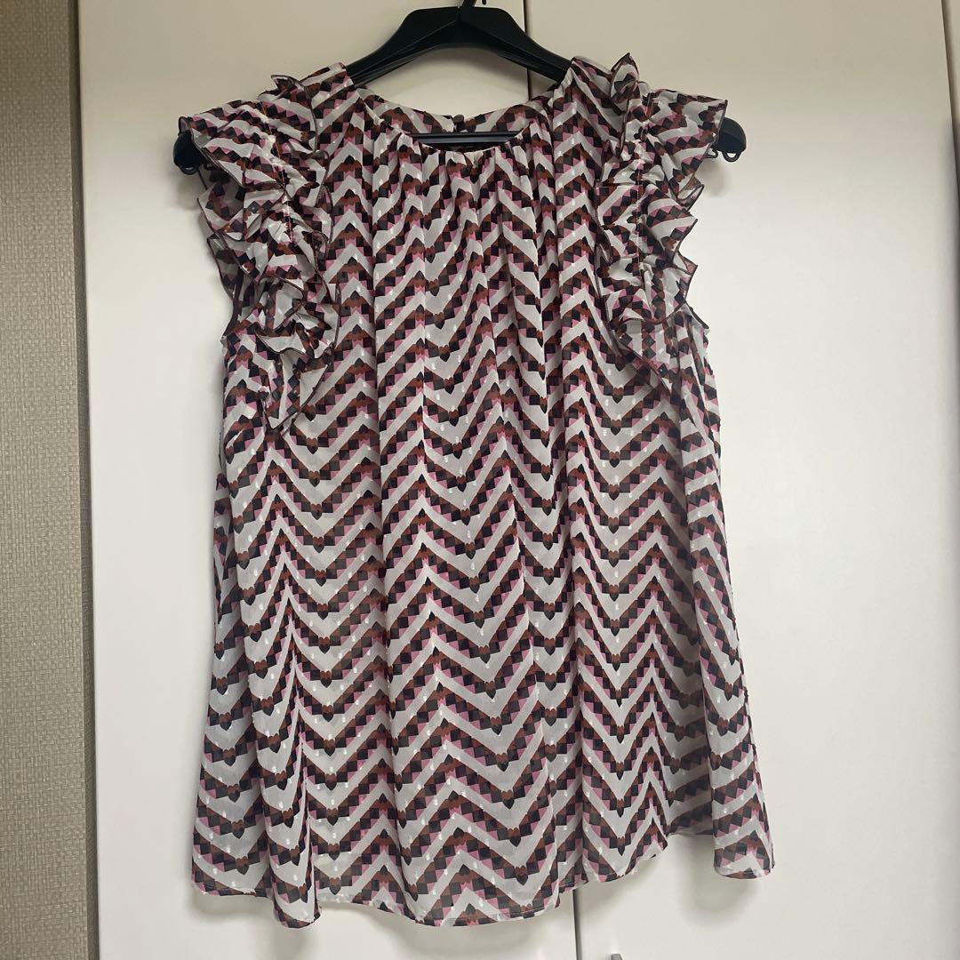 ★再お値下げ★ANAYI キカハートプリントギャザーフリルブラウススカート