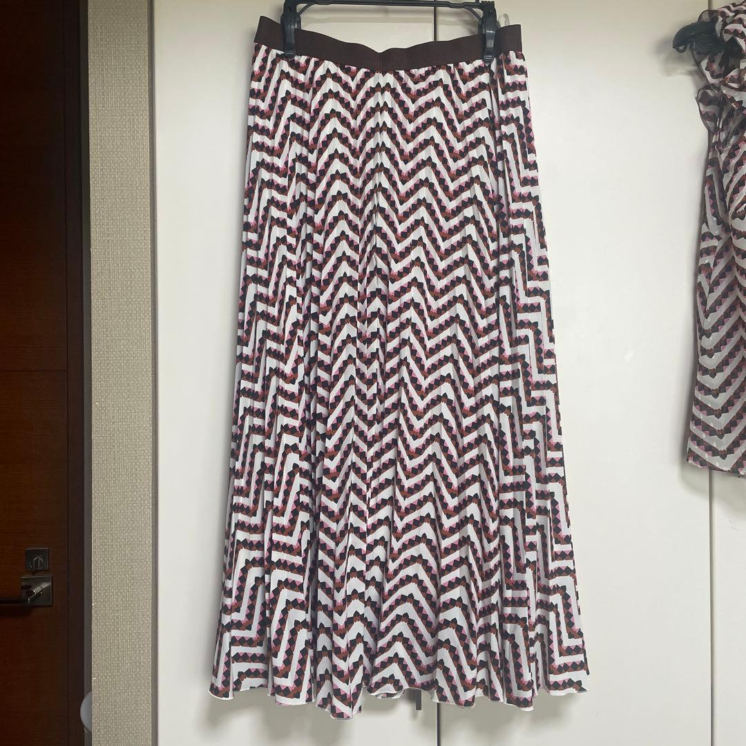 ★再お値下げ★ANAYI キカハートプリントギャザーフリルブラウススカート