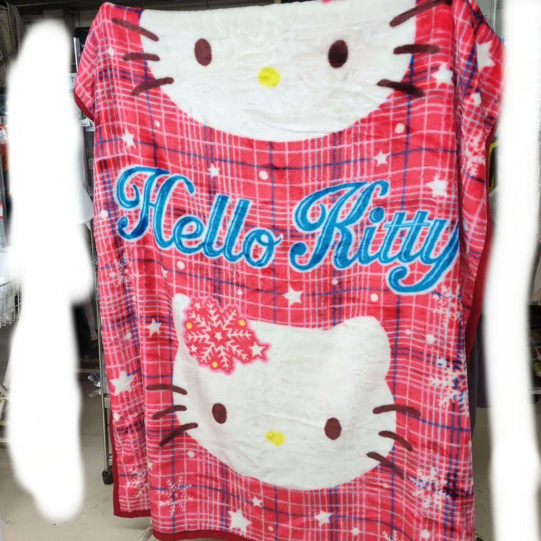 タグ付き雪の結晶ハローキティレトロアクリル毛布未使用美品