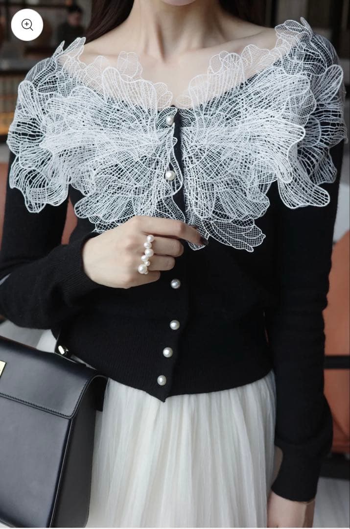 ⭐︎完売商品⭐︎新品未使用⭐︎polaura レースフリルカーディガン ポローラ