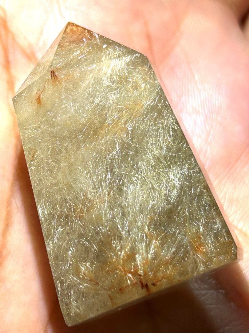 ★高級品！福財龍王秘宝⑤！エンジェルヘアゴールド　ルチル 六角柱　原石