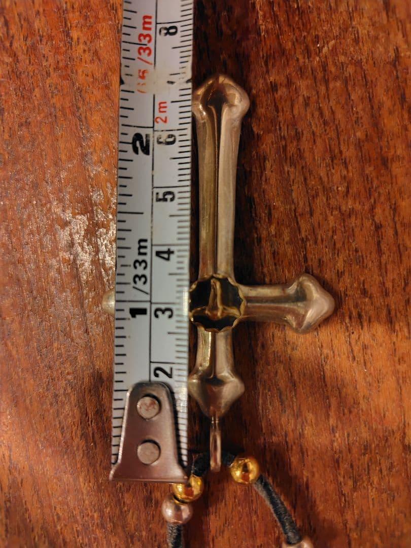 シルバー クロス ネックレス　革紐ビーズ全て含む