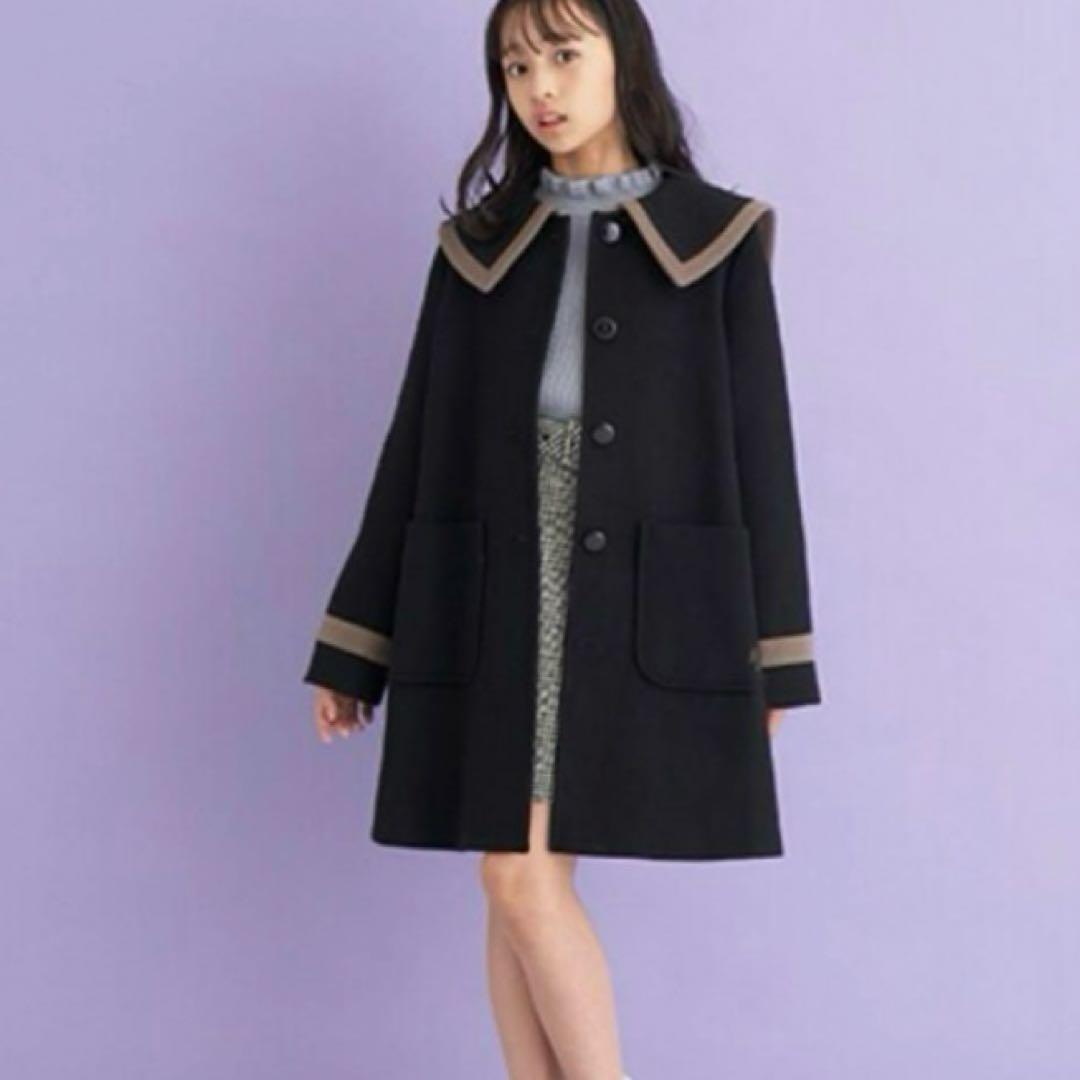 メゾピアノジュニア バイカラーセーラーコート 150