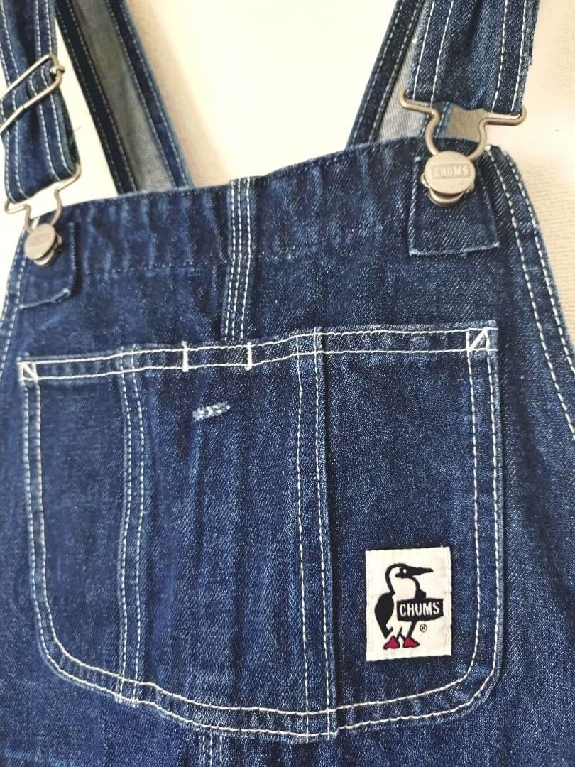 美品 CHUMS チャムス オーバーオールスカート デニムジャンパースカート L