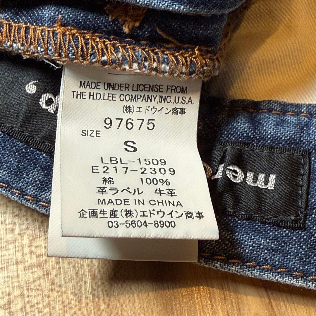 【美品】メルシーボークー Lee コラボうしろまえデニムパンツ S
