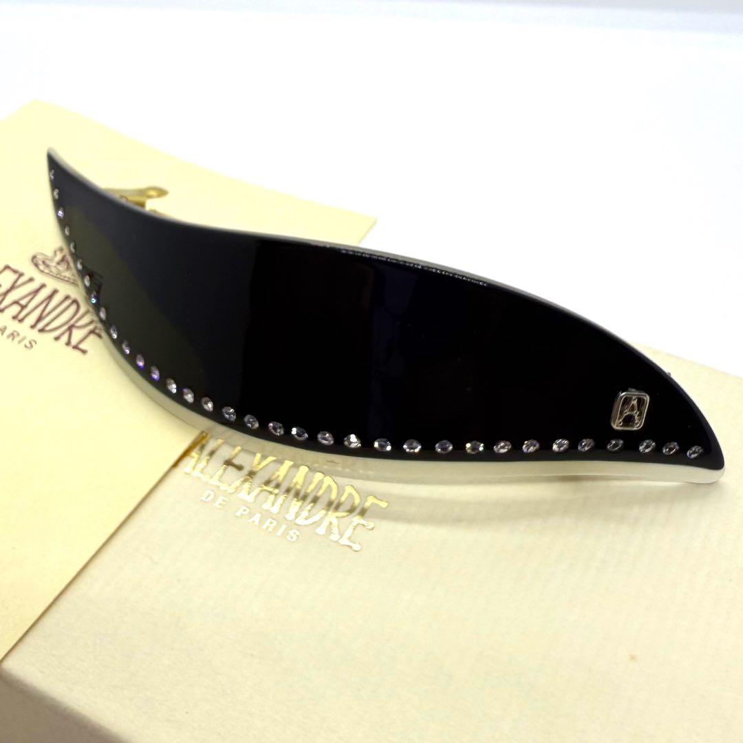 アレクサンドルドゥパリ バレッタ ブラック ラインストーン フランス製