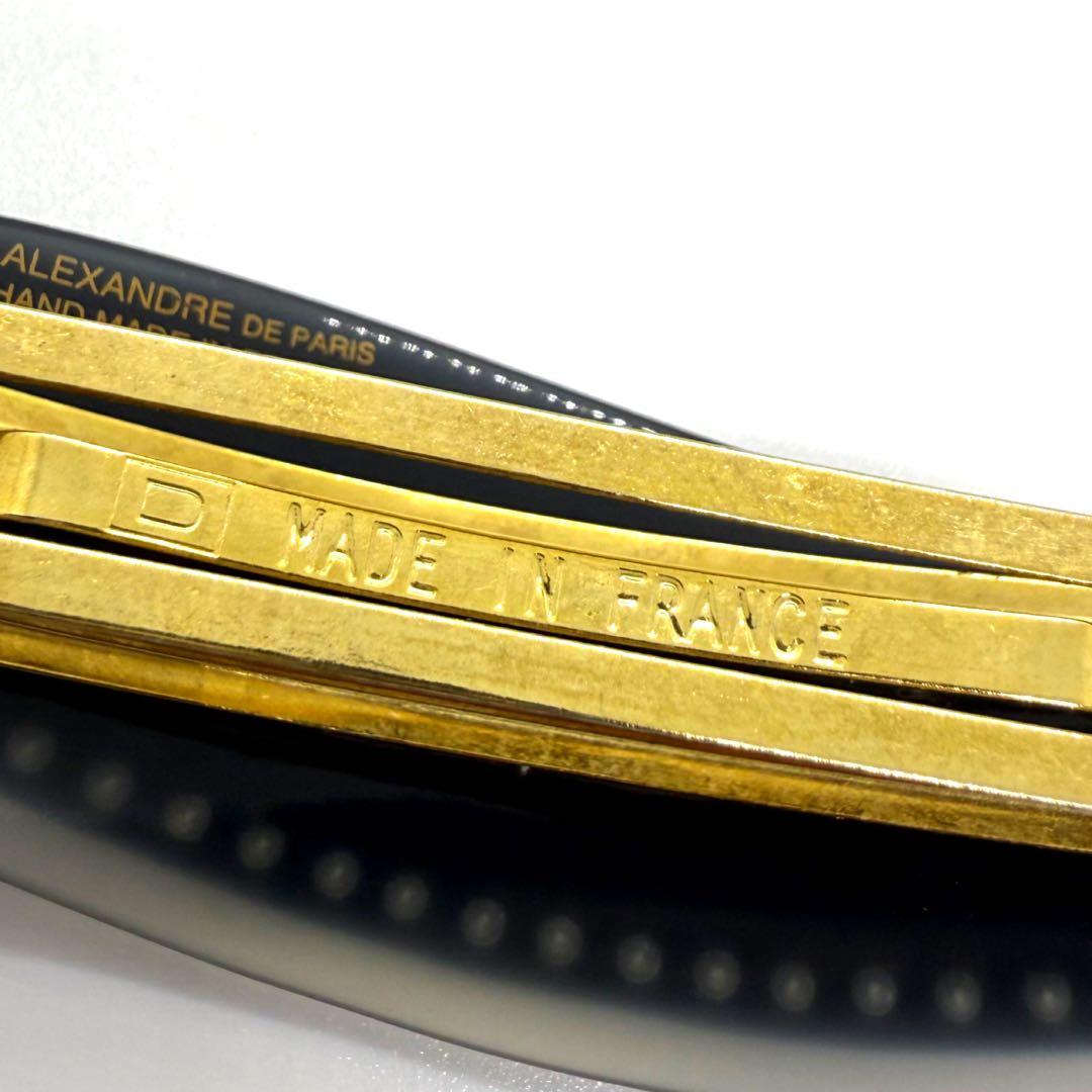 アレクサンドルドゥパリ バレッタ ブラック ラインストーン フランス製