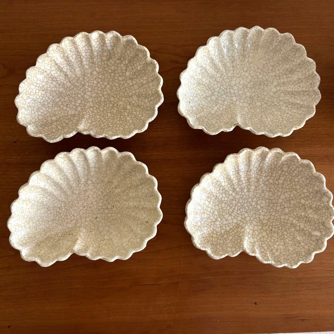 墨入変り菊向付　4個セット￼