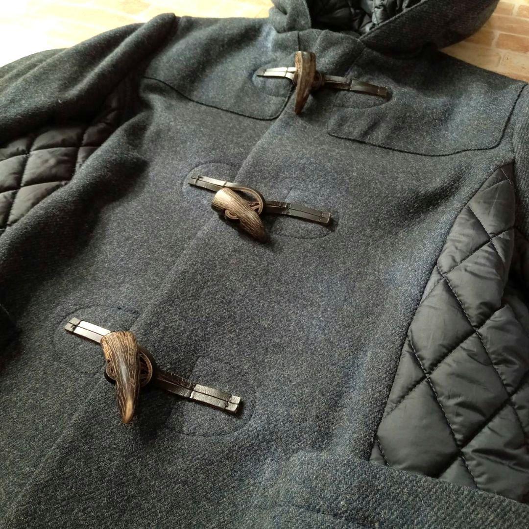 極美品☆　ポールスミス　異素材ダッフルコート　キルティング　グレー　42