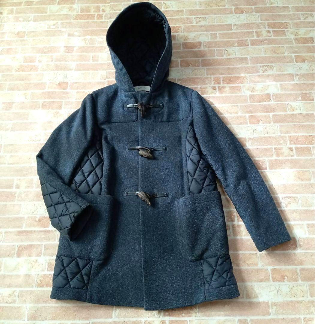 極美品☆　ポールスミス　異素材ダッフルコート　キルティング　グレー　42