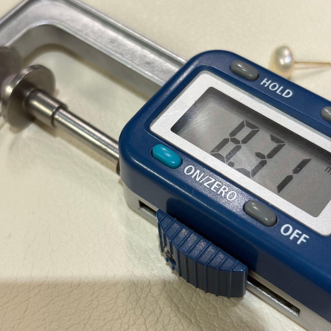 536 パールピアス　あこや真珠　8.2+8.3mm