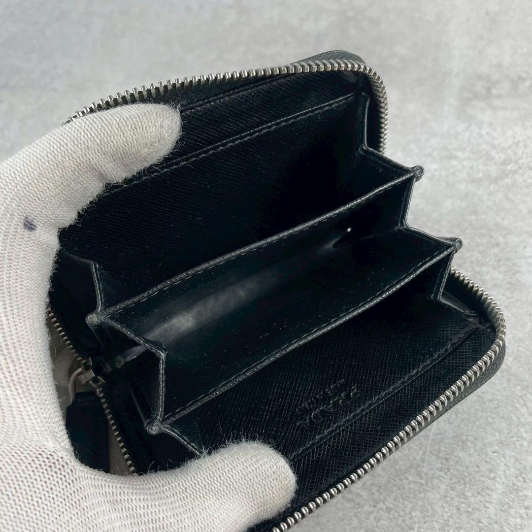 【極美品 付属品完備】PRADA ケース 三角ロゴ サフィアーノレザー 黒