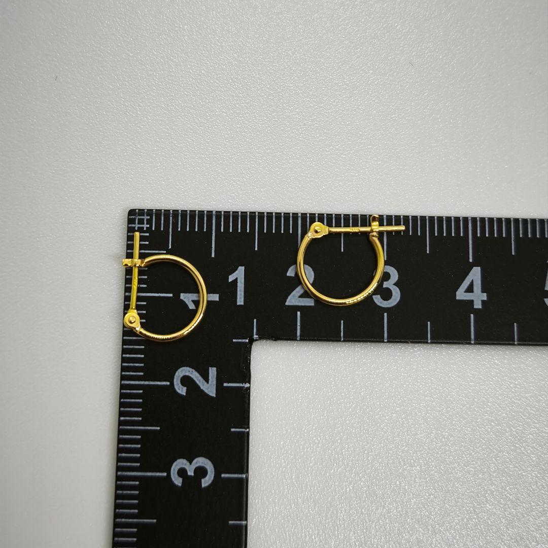 新品未使用　K18 フープピアス　1×10mm