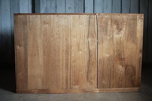 前面ガラスの引き出し3段　食器棚　収納棚　キャビネット　シャツケース　古家具