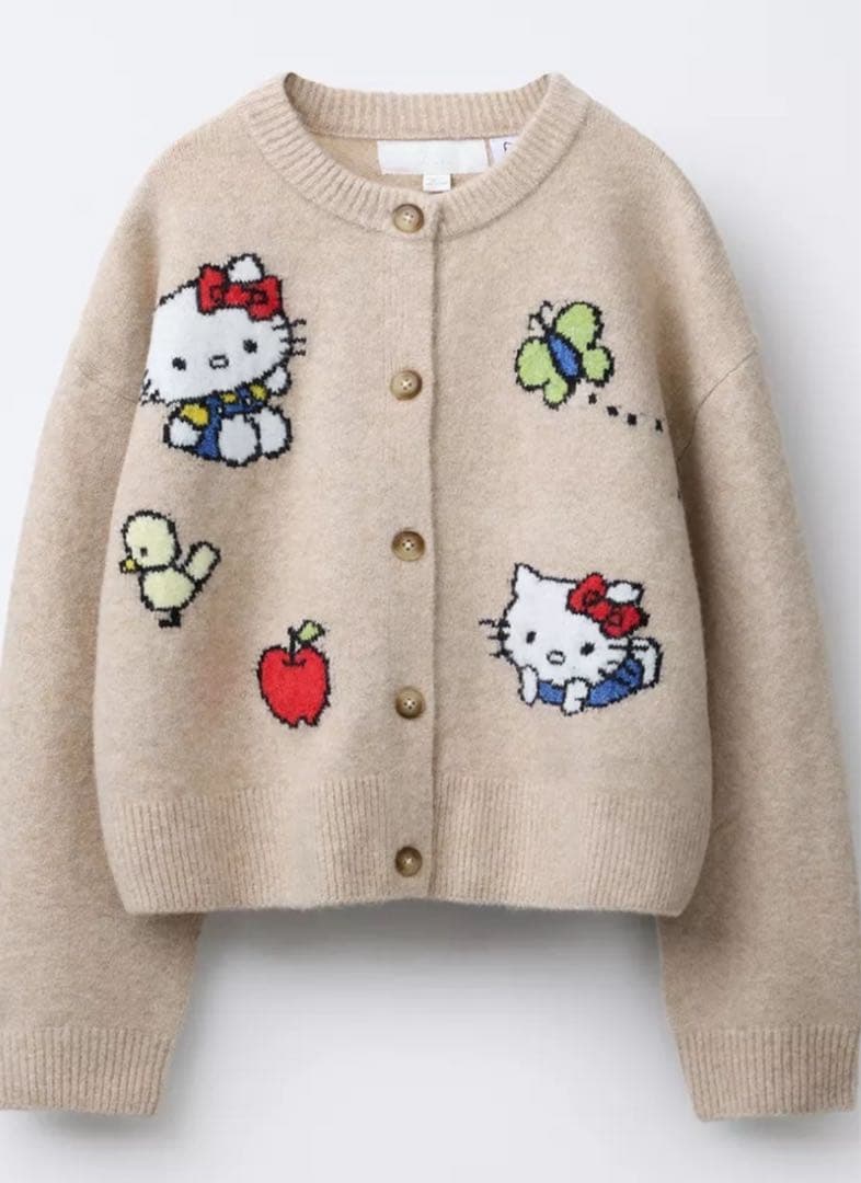 【ZARA】ハローキティ ニットカーディガン