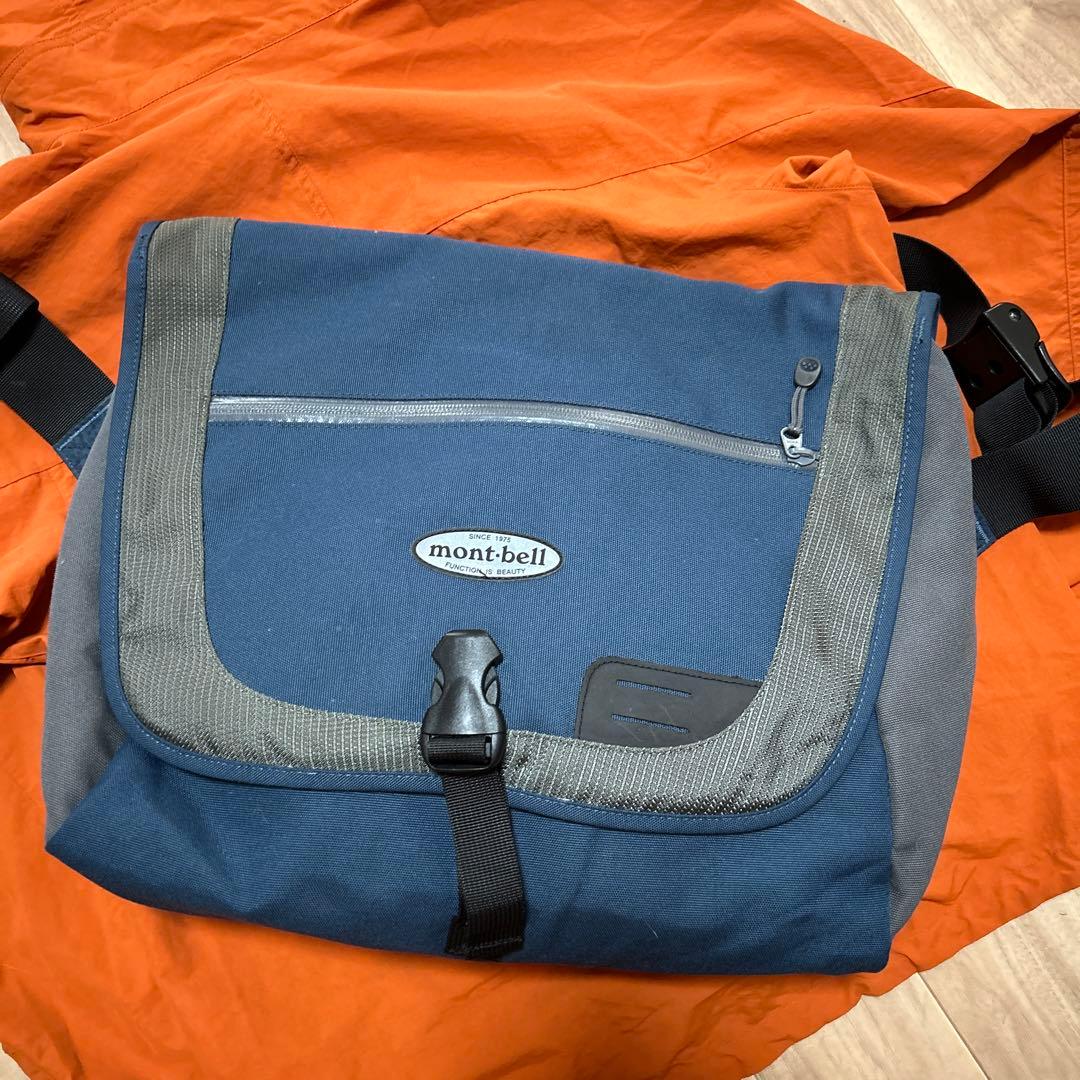old mont-bell モンベル　ブルー　メッセンジャーバッグ　古着　y2k