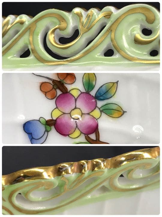 値下！【美品】HEREND ヘレンド　レース　スクエア　プレート