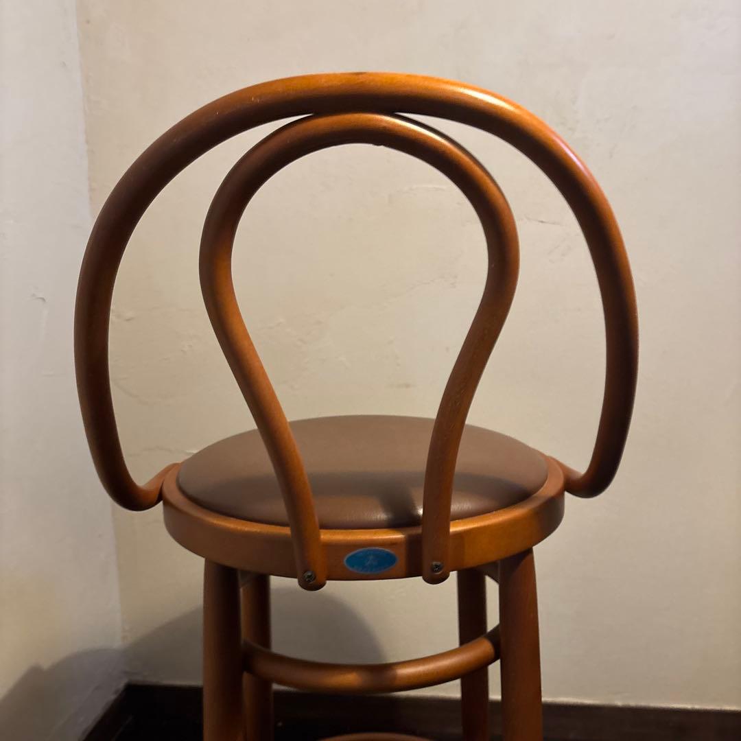 秋田木工　ハイスツール　状態良好　曲木 カウンターチェア 座面高約60cm