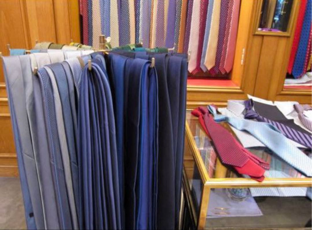 極上 Charvet ピンドット ブラックタイ フランス製 シャルべ マリネッラ