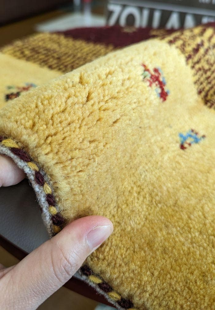 値下げ可能ミニギャベ●40×41㎝●手織●本物●新品未使用 遊牧民が紡ぐギャッベ