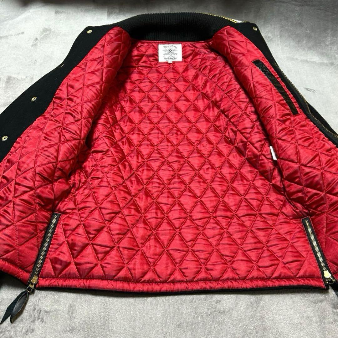 archive【Run&Guns】刺繍スタジャン/ファラオコート/Y2K/袖革◎