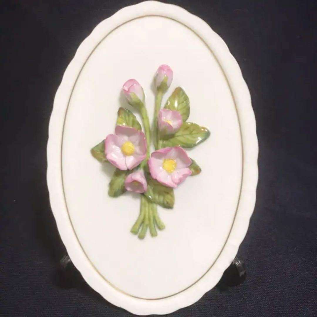 ヘレンド    立体陶板 希少 レア ピンクの花