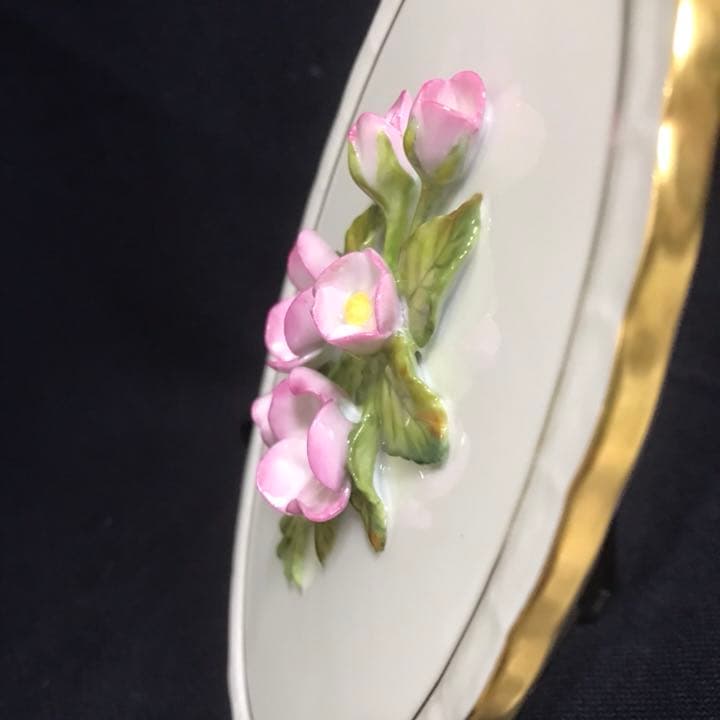 ヘレンド    立体陶板 希少 レア ピンクの花