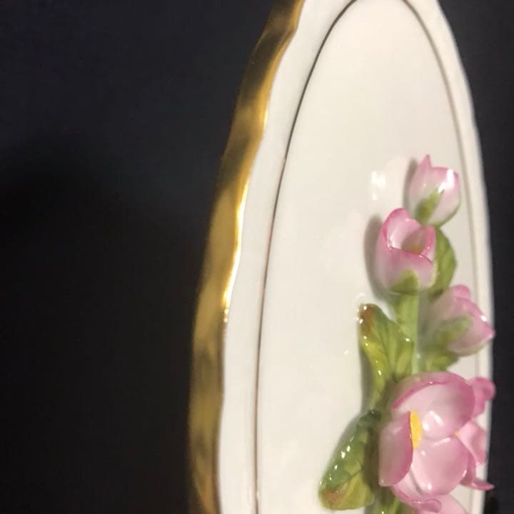 ヘレンド    立体陶板 希少 レア ピンクの花