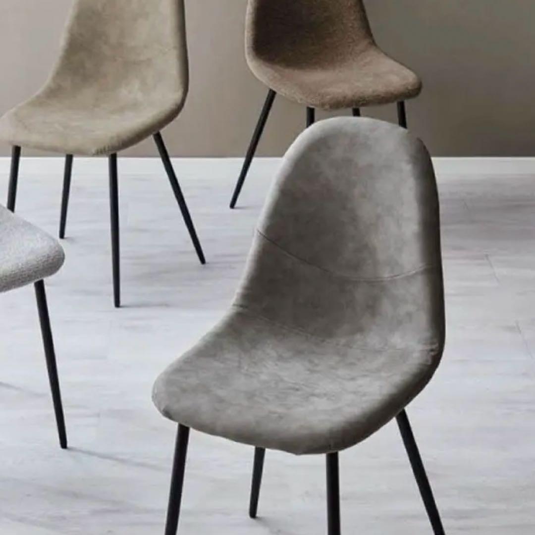 【極美品】レザーファブリック　ダイニングチェア2脚セット　グレー