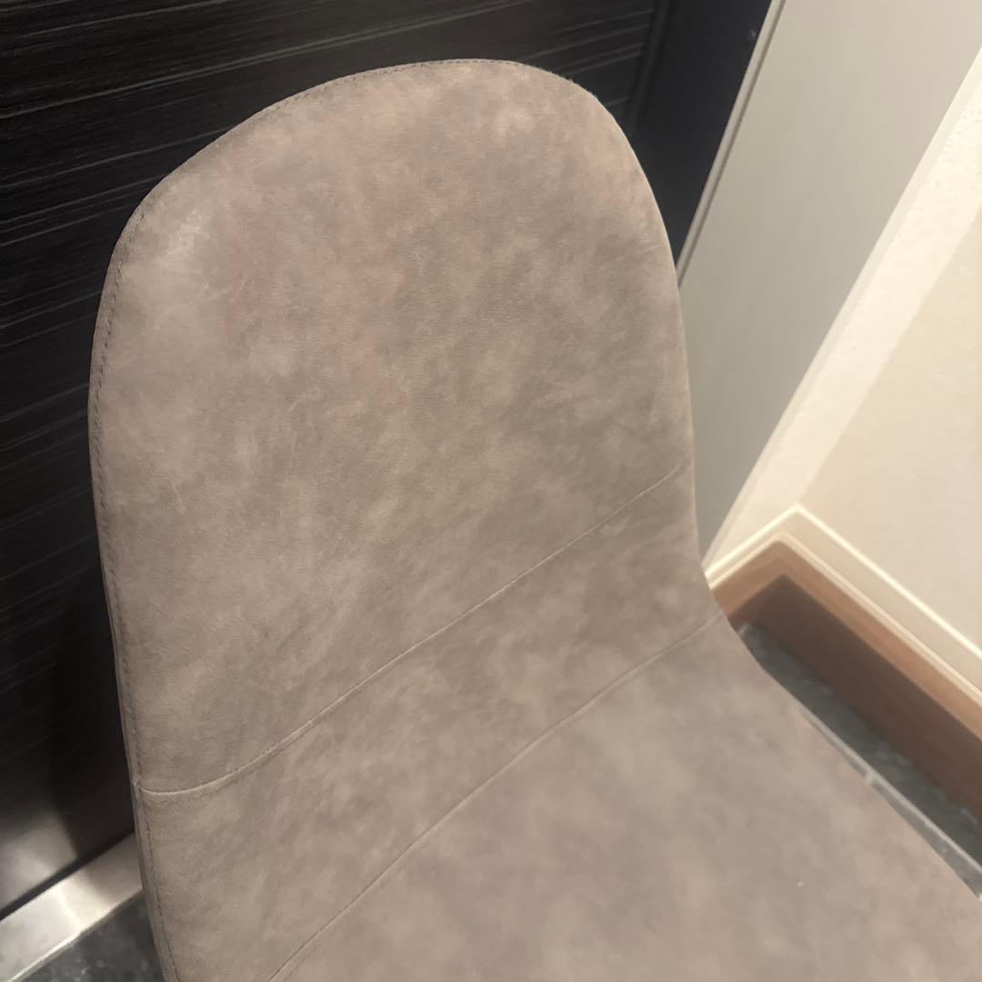 【極美品】レザーファブリック　ダイニングチェア2脚セット　グレー