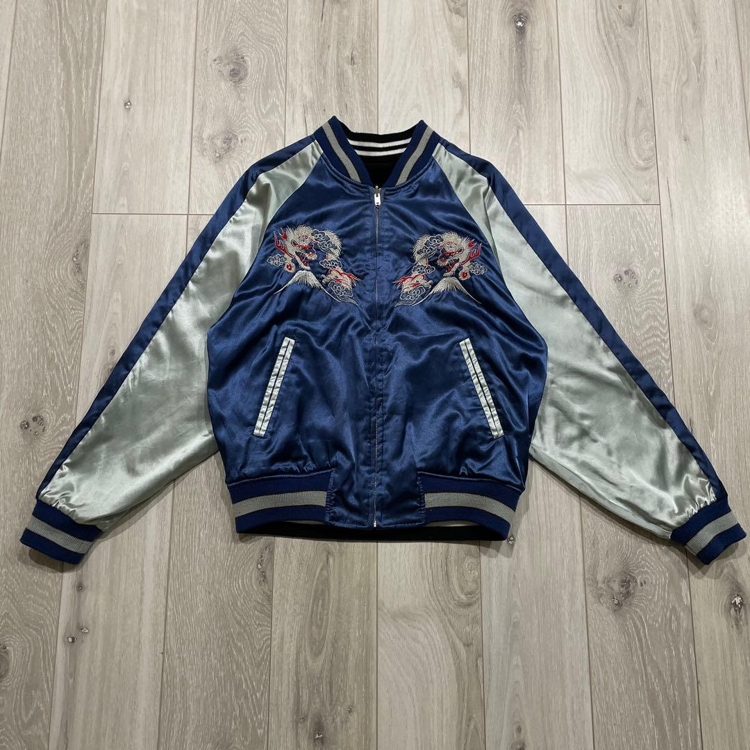 90s Hoshihime星姫 リバーシブル 別珍 スカジャン ベロア 龍 鷹