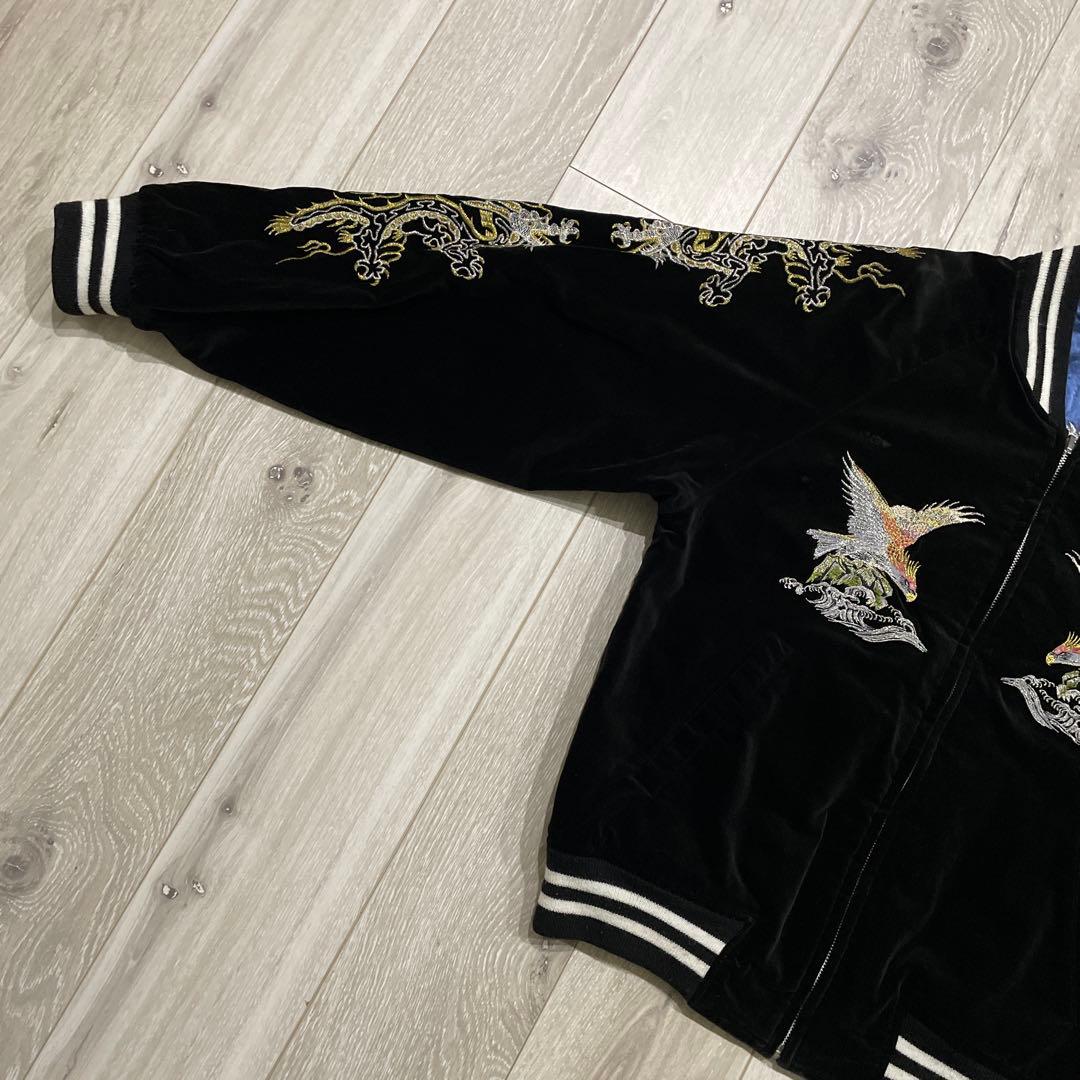 90s Hoshihime星姫 リバーシブル 別珍 スカジャン ベロア 龍 鷹