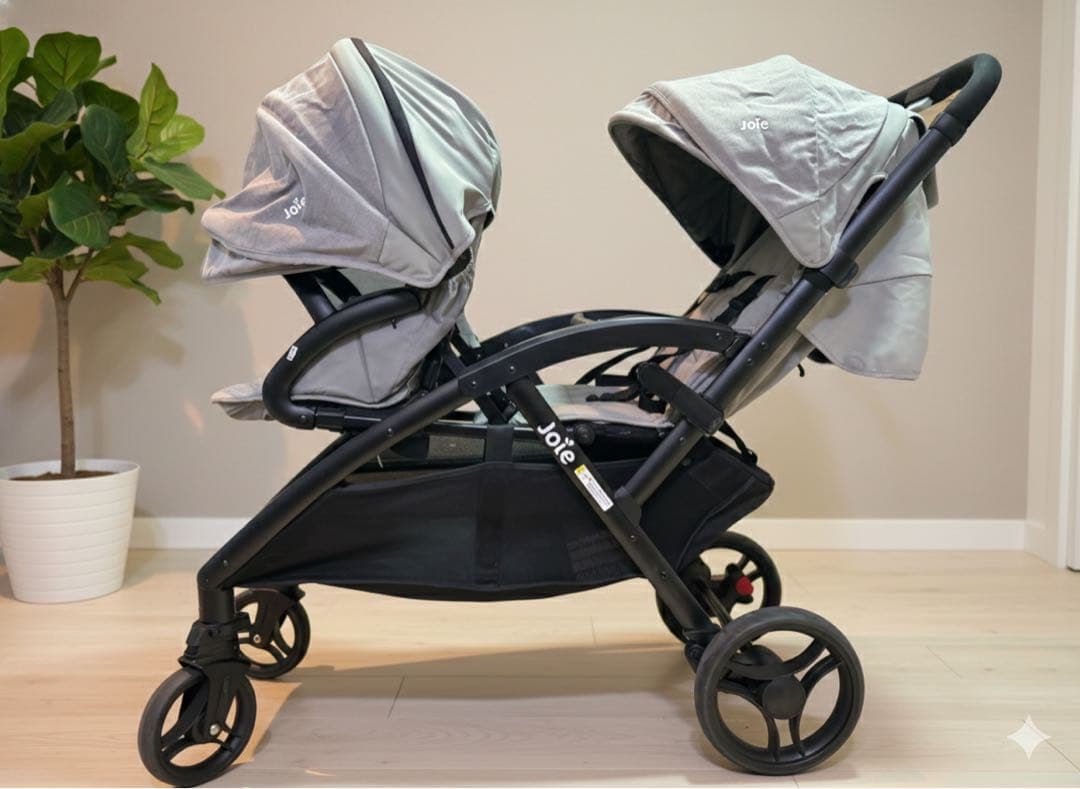Joie エヴァライトデュオ ベビーカー グレー年子双子カトレージ