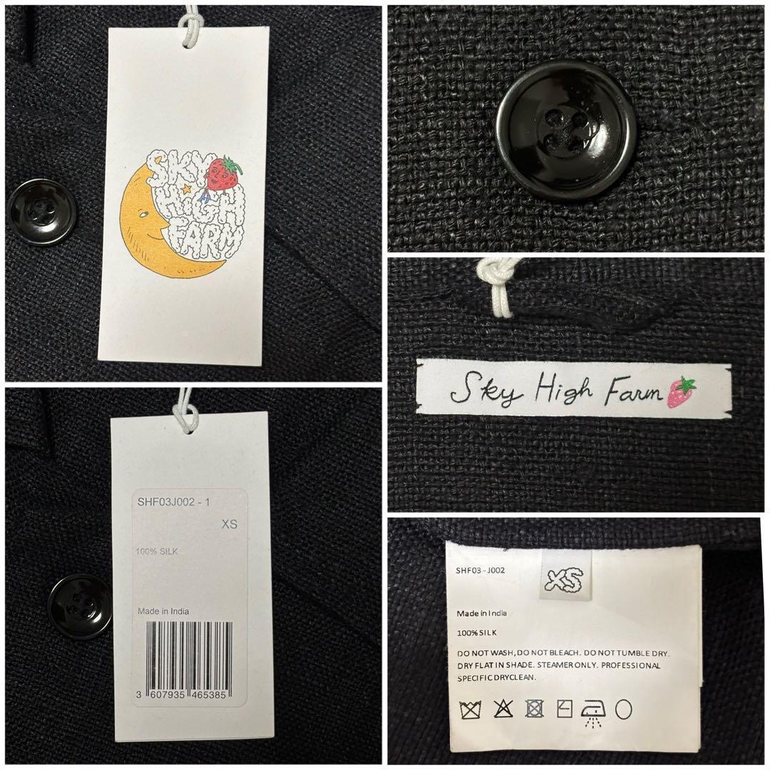 【スカイハイファーム】新品タグ付き　激レア　星モチーフ　コート　シルク　黒